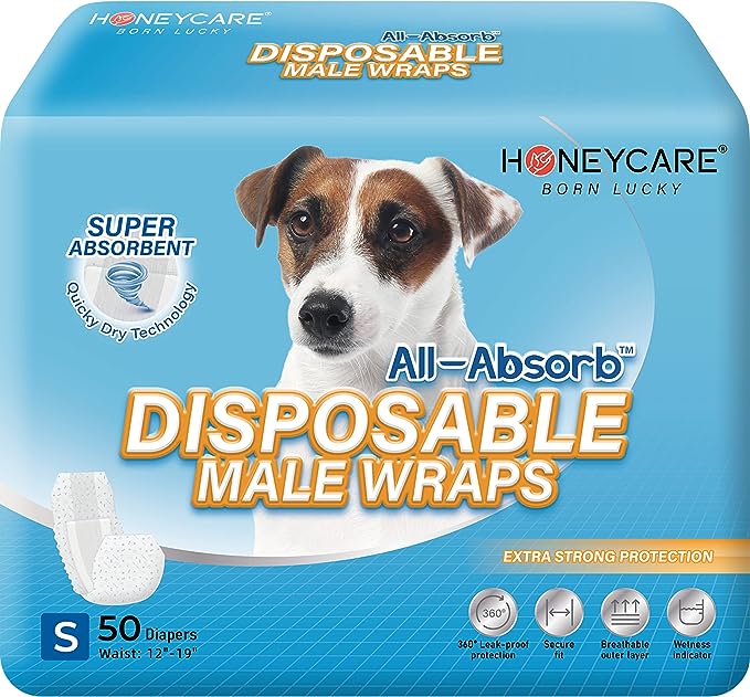 All-Absorb A26 Male Dog Wrap, 50 Count, Small