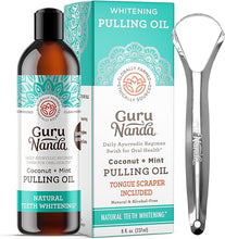 Load image into Gallery viewer, GuruNanda Oil Pulling (8 Fl.Oz) with Coconut Oil and Peppermint Oil for Oral Health, Healthy Teeth and Gums, Mouthwash Alcohol Free, Teeth Whitening, Helps with Bad Breath and Freshens Mouth