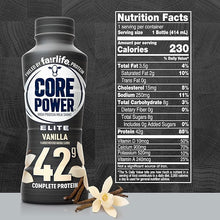 Load image into Gallery viewer, Core Power Fairlife Elite 42g High Protein Milk Shake, Ready To Drink for Workout Recovery, Vanilla, 14 Fl Oz (Pack of 12)