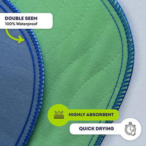 IMPROVIA® Washable Underpads, 34" x 36" (Pack of 4) - Heavy Absorbency Reusable Bedwetting Incontinence Pads for Kids, Adults, Elderly, and Pets - Waterproof Protective Pad for Bed, Couch, Sofa, Floor