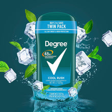 Load image into Gallery viewer, Degree Men Original Antiperspirant Deodorant for Men, Pack of 2, 48-Hour Sweat and Odor Protection, Cool Rush 2.7 oz