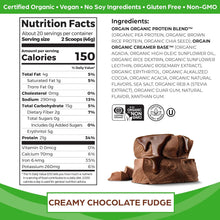 Load image into Gallery viewer, Orgain Organic Vegan Protein Powder, Creamy Chocolate Fudge - 21g Plant Based Protein, Gluten Free, Dairy Free, Lactose Free, Soy Free, No Sugar Added, Kosher, For Smoothies &amp; Shakes - 2.03lb