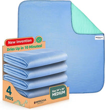 Load image into Gallery viewer, IMPROVIA® Washable Underpads, 34&quot; x 36&quot; (Pack of 4) - Heavy Absorbency Reusable Bedwetting Incontinence Pads for Kids, Adults, Elderly, and Pets - Waterproof Protective Pad for Bed, Couch, Sofa, Floor